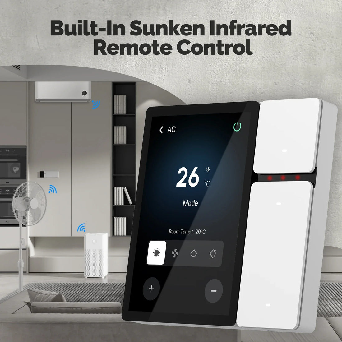 All-in-One Home Automation Controller - WiFi Smart Control Panel 3.5” Touch Screen, 3-Relay Switch with IR Remote & Bluetooth