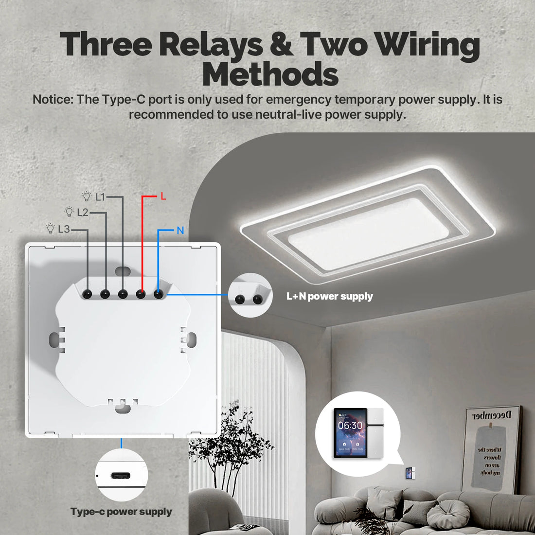 All-in-One Home Automation Controller - WiFi Smart Control Panel 3.5” Touch Screen, 3-Relay Switch with IR Remote & Bluetooth