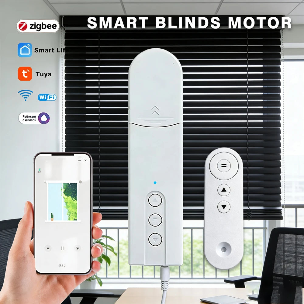 Smart Google Home Voice Control Compatible Electric Curtain Opener - Curtain Motor, Automatic Roller Blinds Driver
