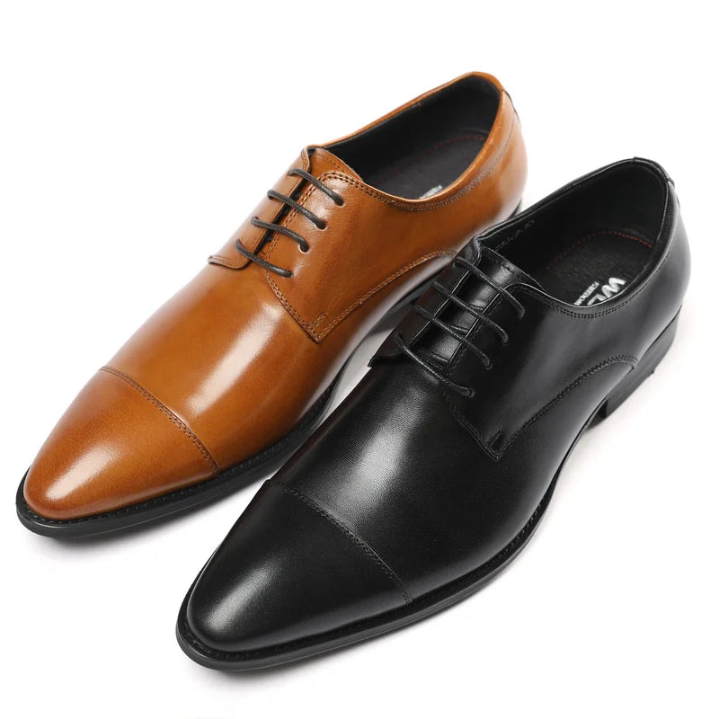 Men’s Two-Piece Genuine Leather Formal Shoes – Lace-Up Formal Business Wear