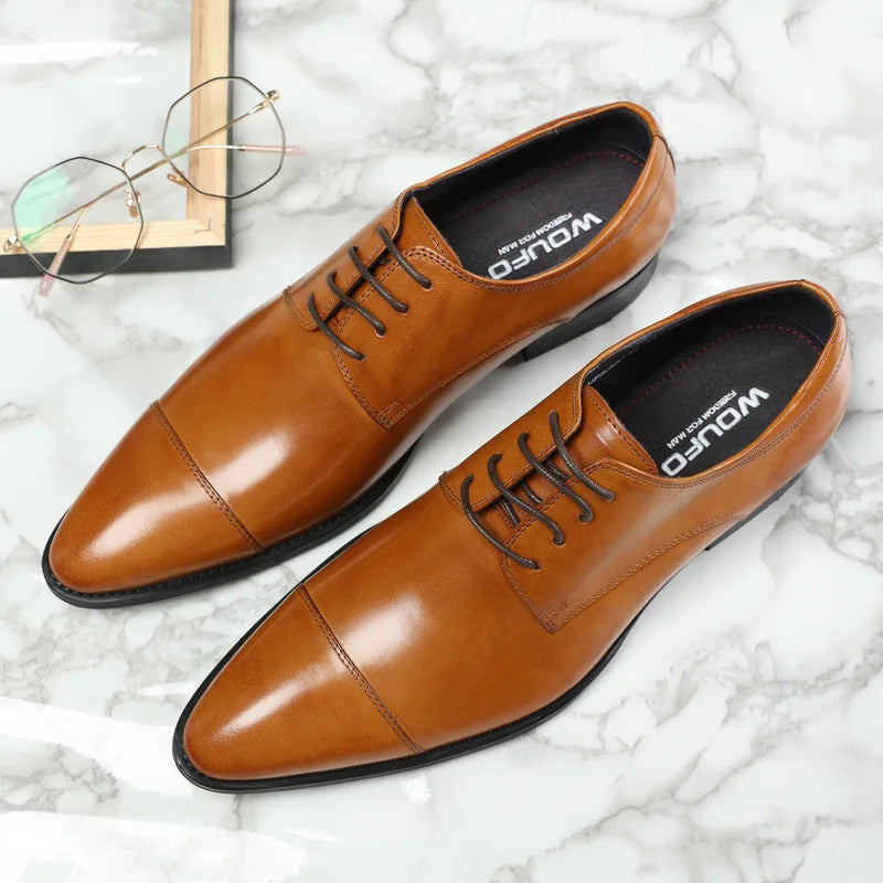 Men’s Two-Piece Genuine Leather Formal Shoes – Lace-Up Formal Business Wear