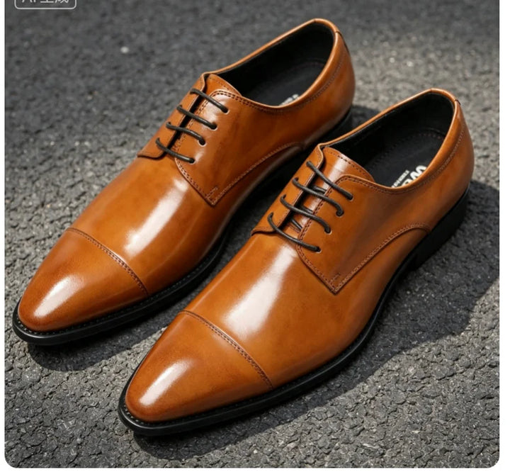 Men’s Two-Piece Genuine Leather Formal Shoes – Lace-Up Formal Business Wear
