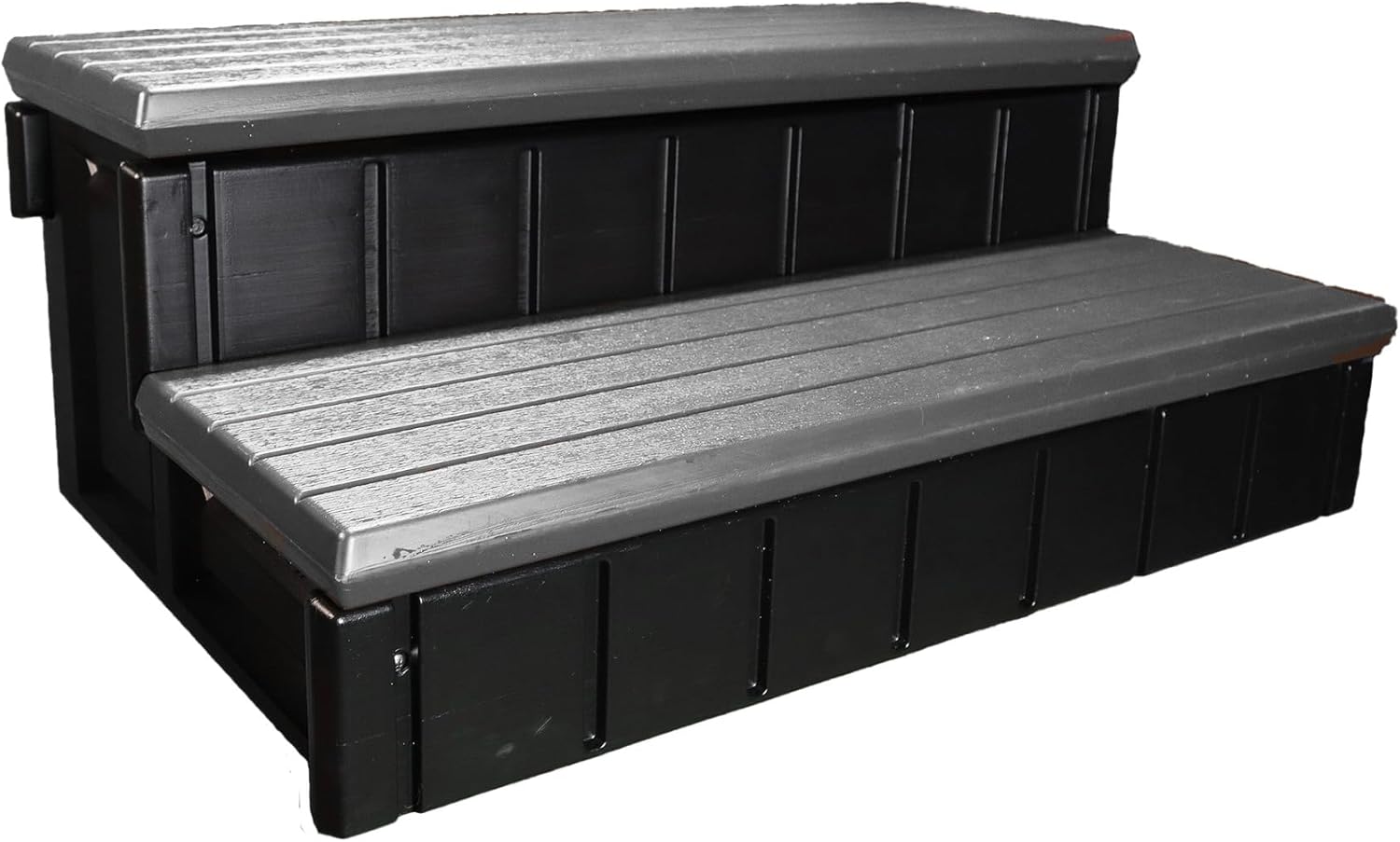 New Two Tier 36" Wide Deluxe Hot Tub Step – Deep Grey | Non-Skid Spa Steps