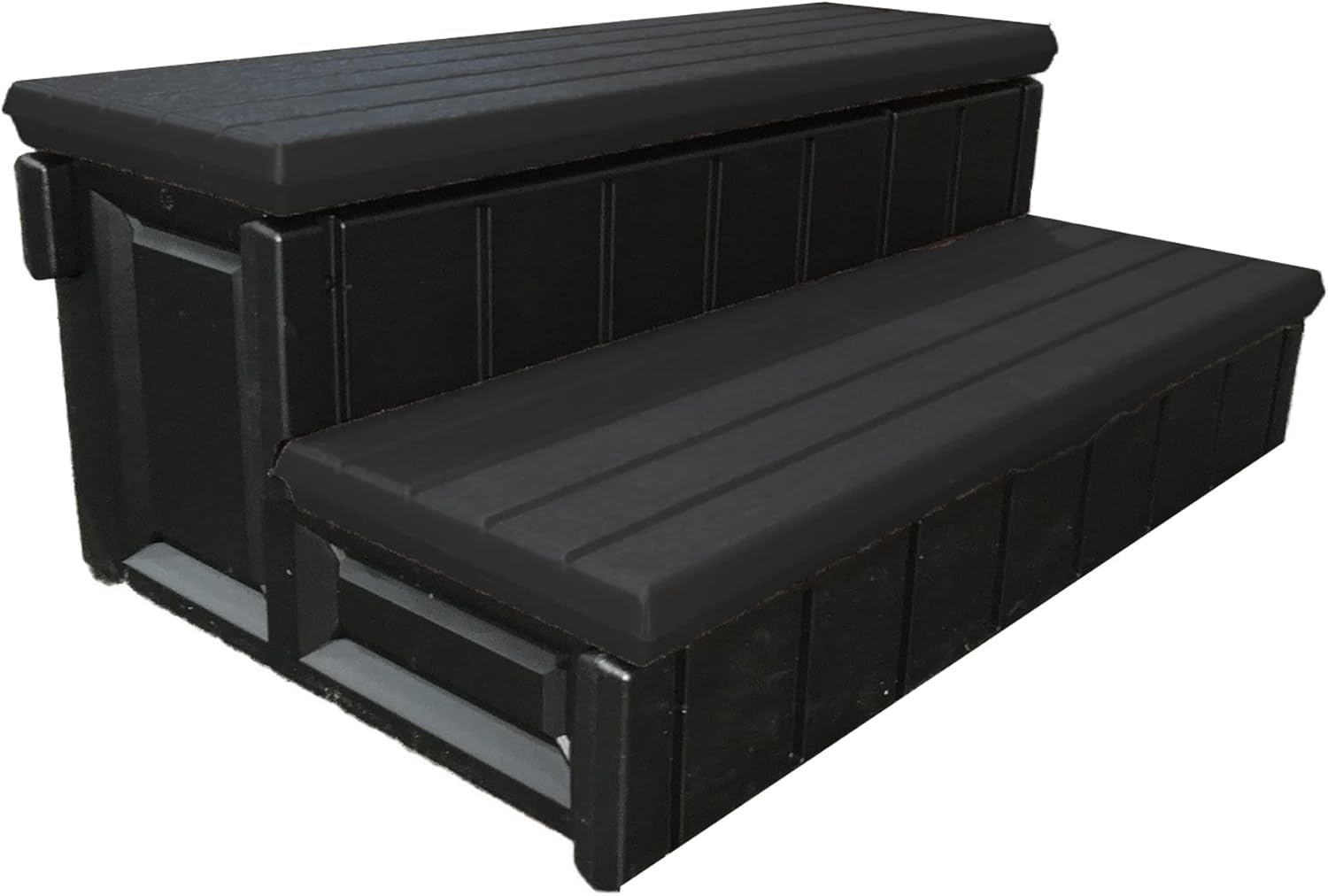 New Two Tier 36" Wide Deluxe Hot Tub Step – Deep Grey | Non-Skid Spa Steps
