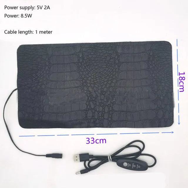 USB Pet Heating Pad Reptile Electric Blanket Warm Adjustable Temperature Controller Incubator Mat Tools Heated Mat Warming Pad