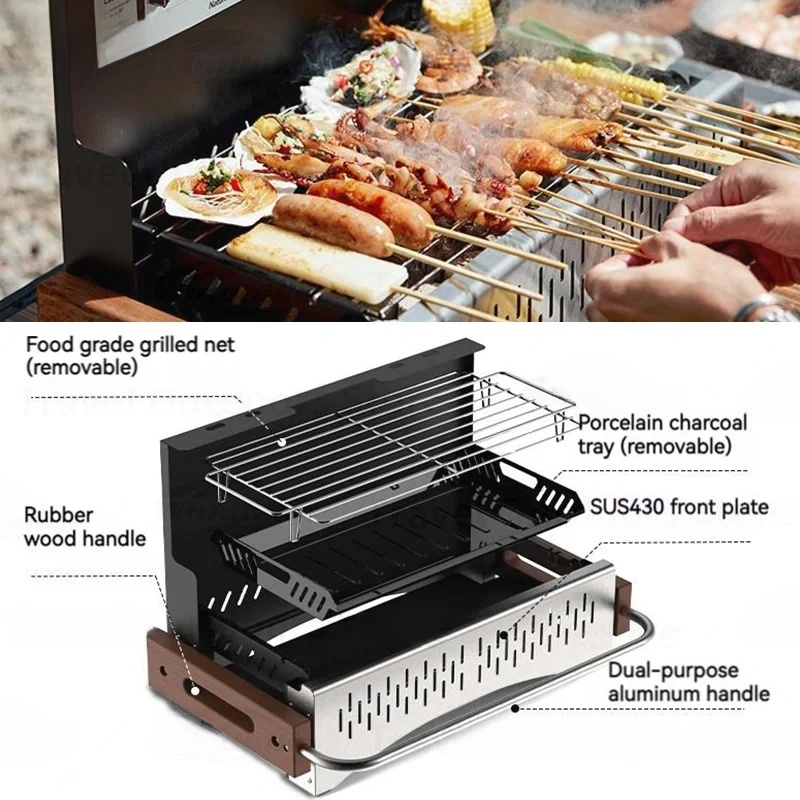 New Lightweight Folding Portable Charcoal BBQ Grill - Camping Outdoor Adventures