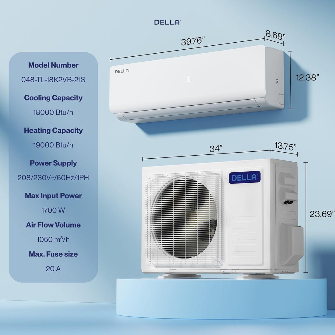 Modern Home Smart Inverter Ac Mini Split air Conditioner - App Controlled