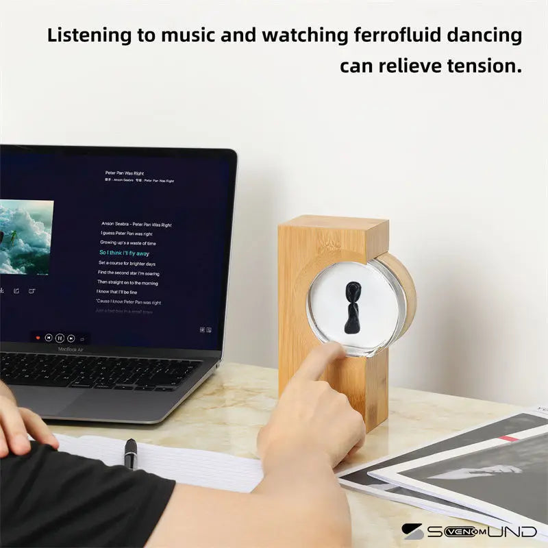 Venom Music Rhythm Light Wood Magnetic Fluid Pickup Desktop Speaker Partner Music Pickup Creative Ornaments Decompression Toy