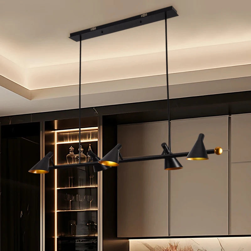 Vintage Black Ceiling Chandelier – Elegant Pendant Lamp for Living Room & Bedroom
