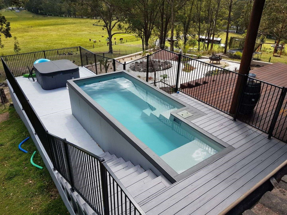 Modern luxe 20Ft above Ground Pool Swim Spa with accessories