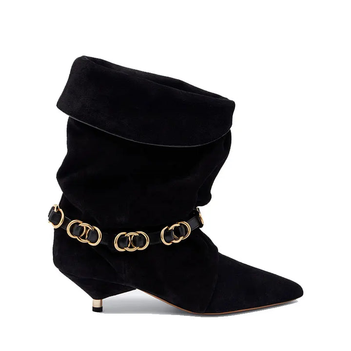 Women Suede Leather Wedding Party Dress Casual Boots