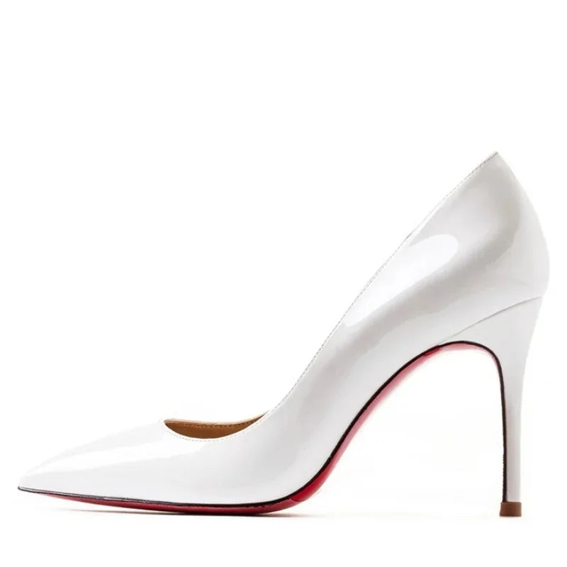 **Luxury Red Bottom High Heels for Women – 12cm Pointed Toe Pumps for Wedding, Party