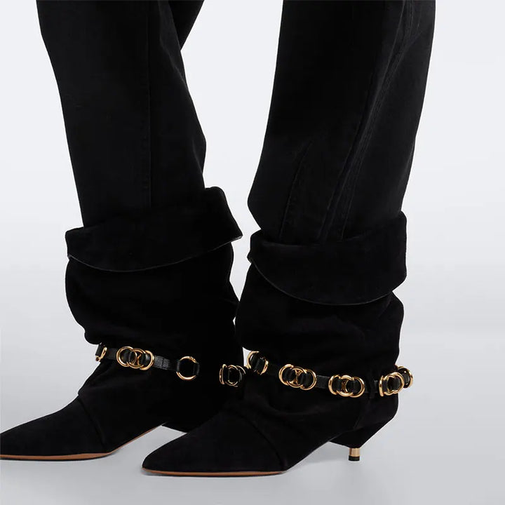 Women Suede Leather Wedding Party Dress Casual Boots