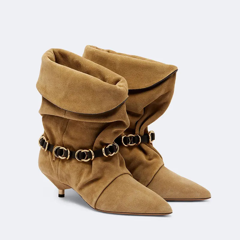 Women Suede Leather Wedding Party Dress Casual Boots