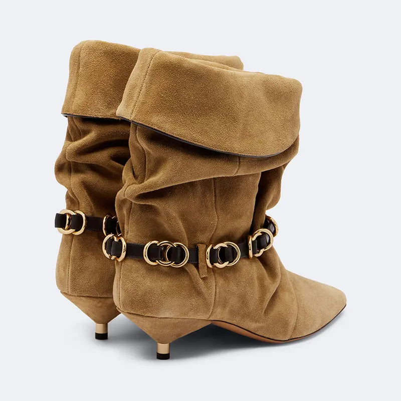 Women Suede Leather Wedding Party Dress Casual Boots