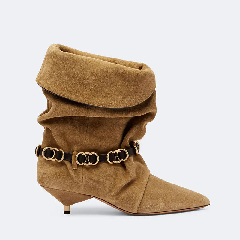 Women Suede Leather Wedding Party Dress Casual Boots