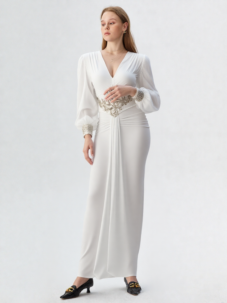 Women New Long Wedding Bespoke Occasion Exquisite Dress