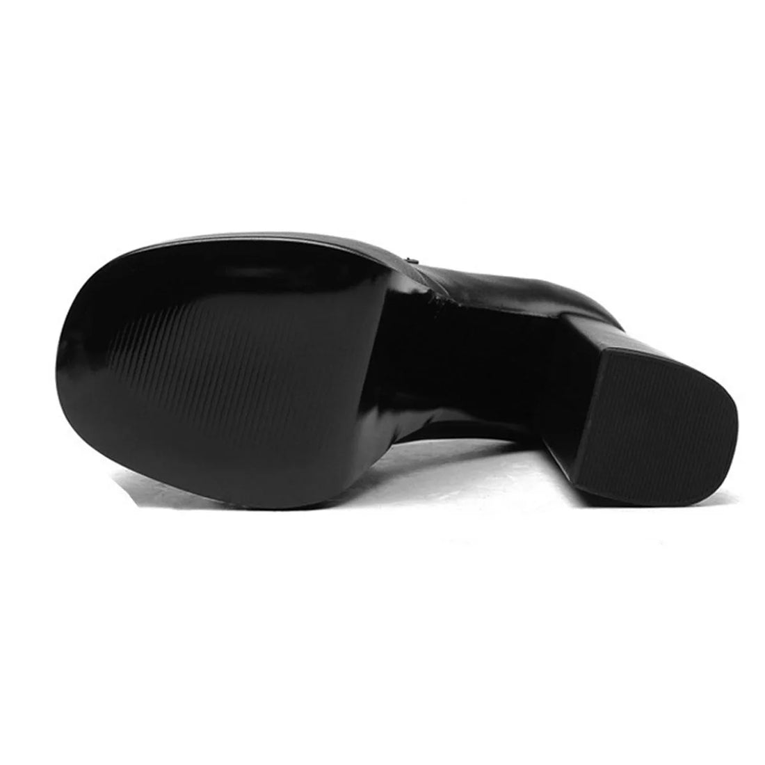 Women's Black Platform Pumps – Square Toe Super High Heels in Extended Sizes