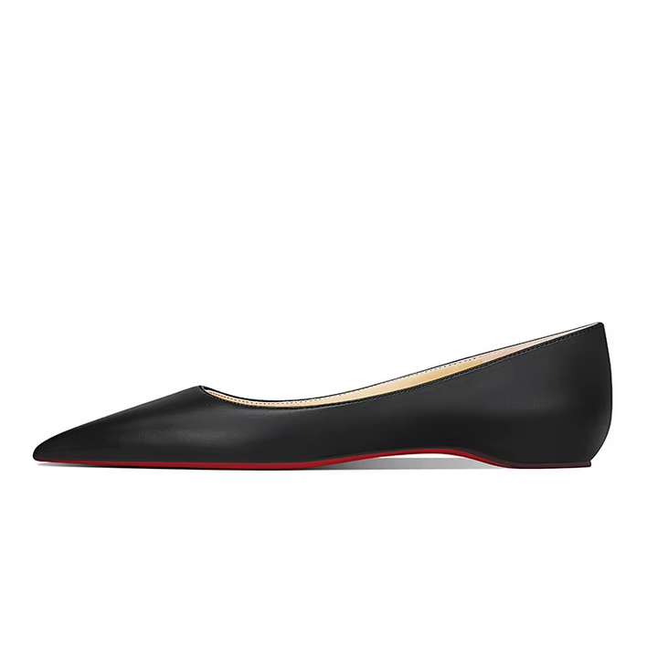Women's Blue Matte Pointed Toe Flats – Elegant Slip-On Ballet Shoes with Hidden Height Lift