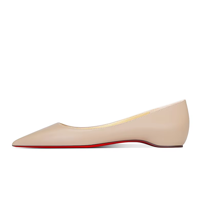 Women's Blue Matte Pointed Toe Flats – Elegant Slip-On Ballet Shoes with Hidden Height Lift