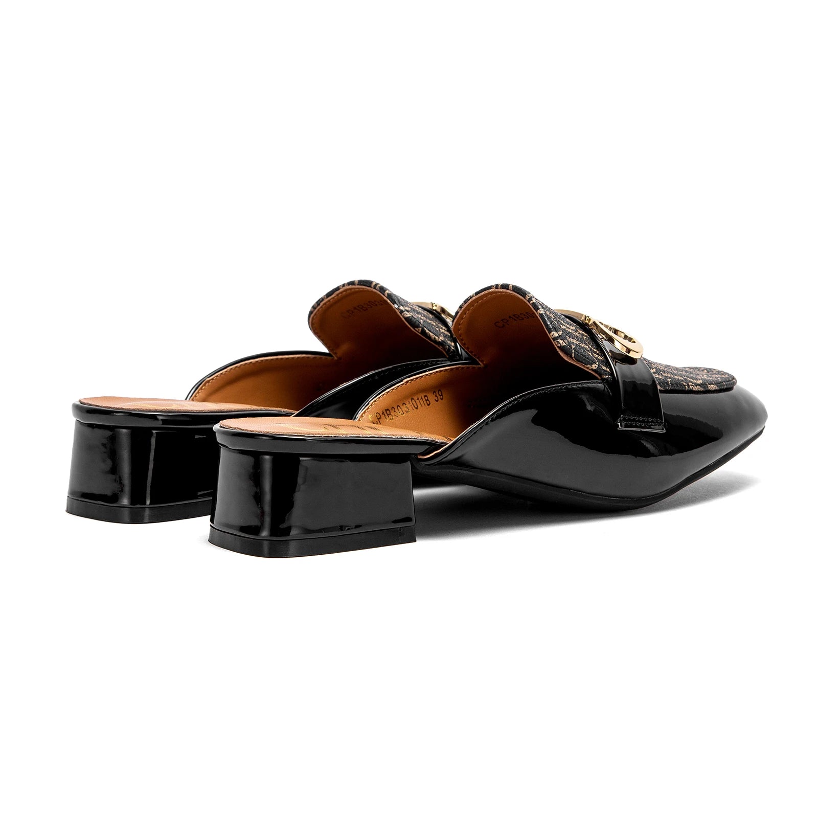 Women's Buckle Mules – Round Toe Flat Backless Slip-On Loafers