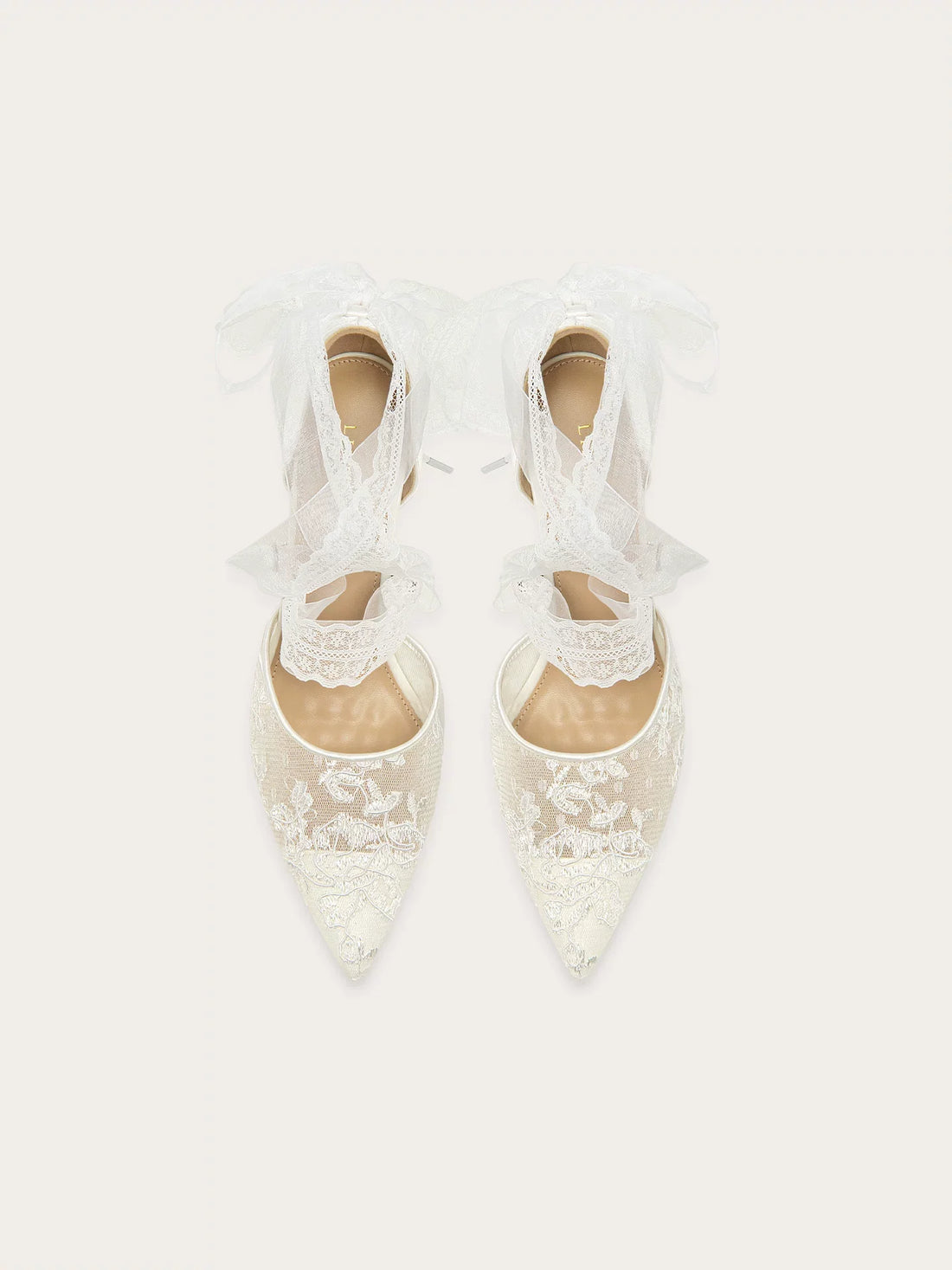 Women's Embroidered Lace Mesh Wedding Heels – Pointed Toe Strap Sandals for Bridal Party Wear