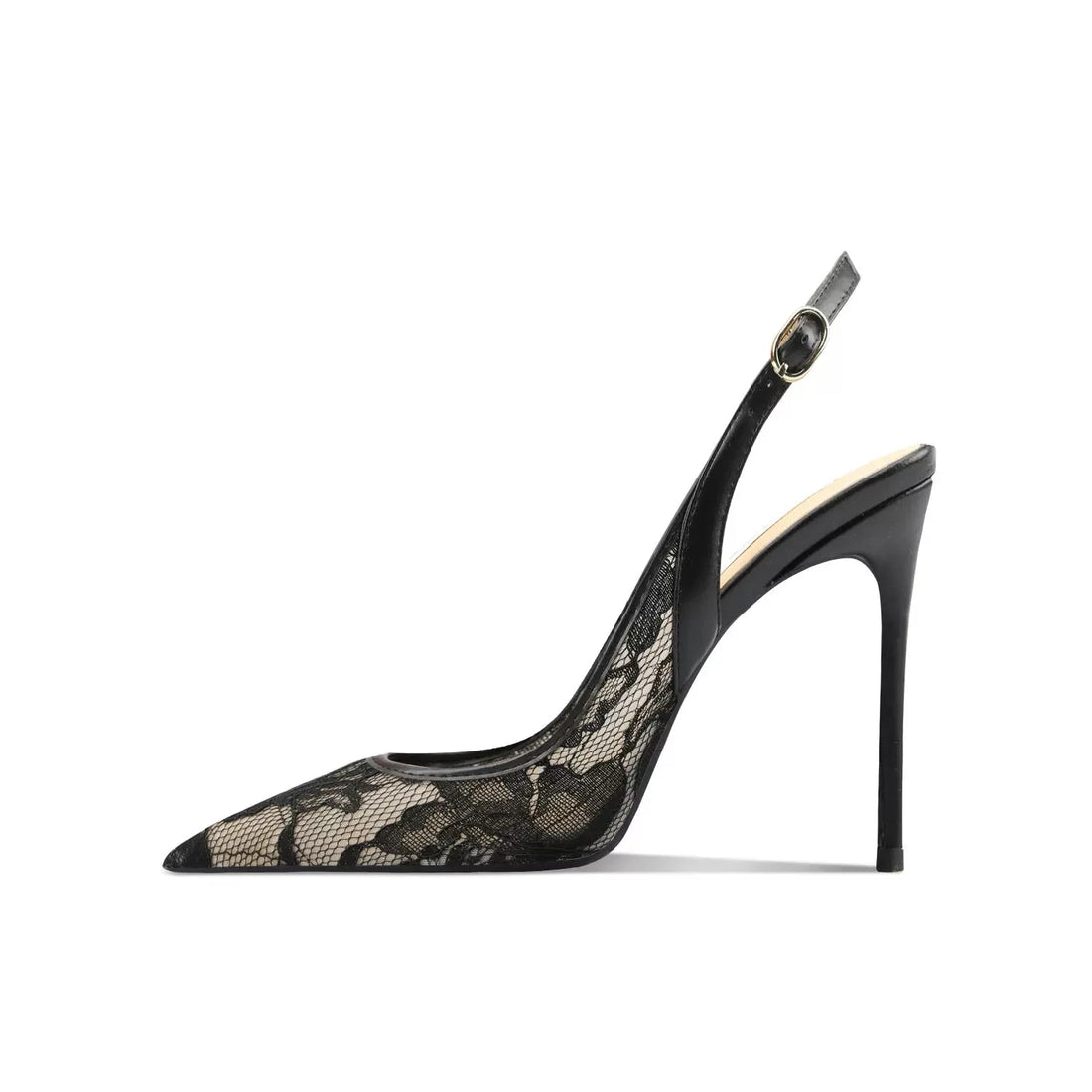 Women's Floral Lace Slingback Pumps – Elegant Wedding Stiletto Heels