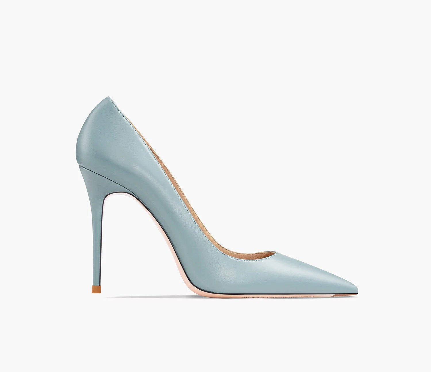 Women's Light Blue Leather Stiletto Pumps – Elegant Pointed-Toe Luxury High Heels