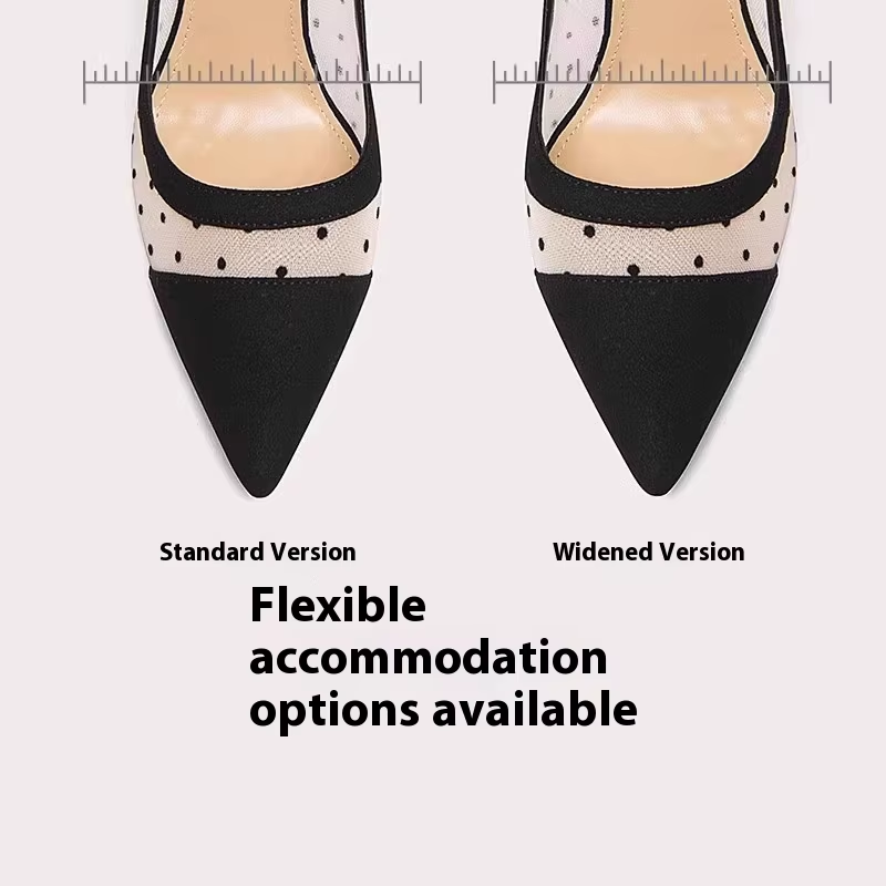 Women’s Pointed-Toe Mesh High-Heel Sandals with Bow Detail