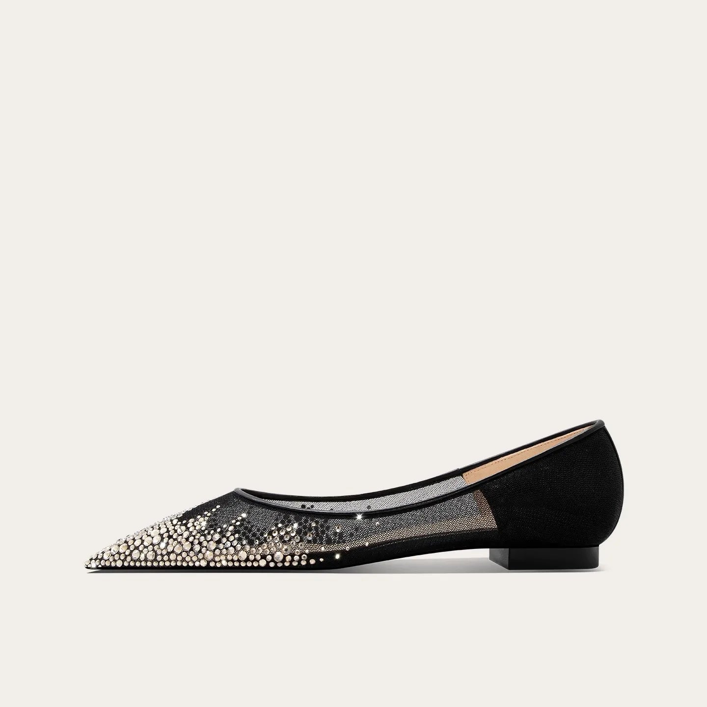 Women's Pointed-Toe Mesh Rhinestone Wedding Shoes – Elegant Spring Summer Heels