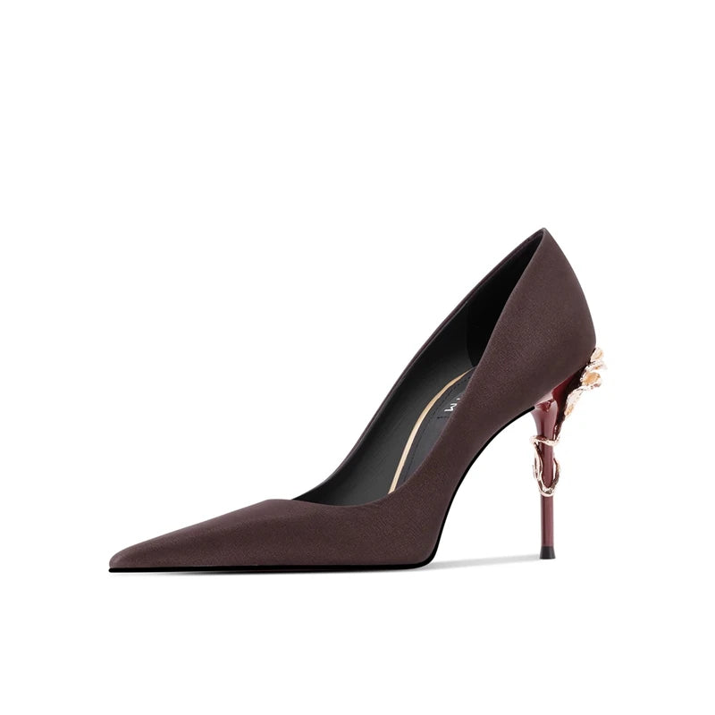 Women's Pointed Toe High Heel Dress Pumps – Elegant Autumn Stiletto Shoes for Weddings