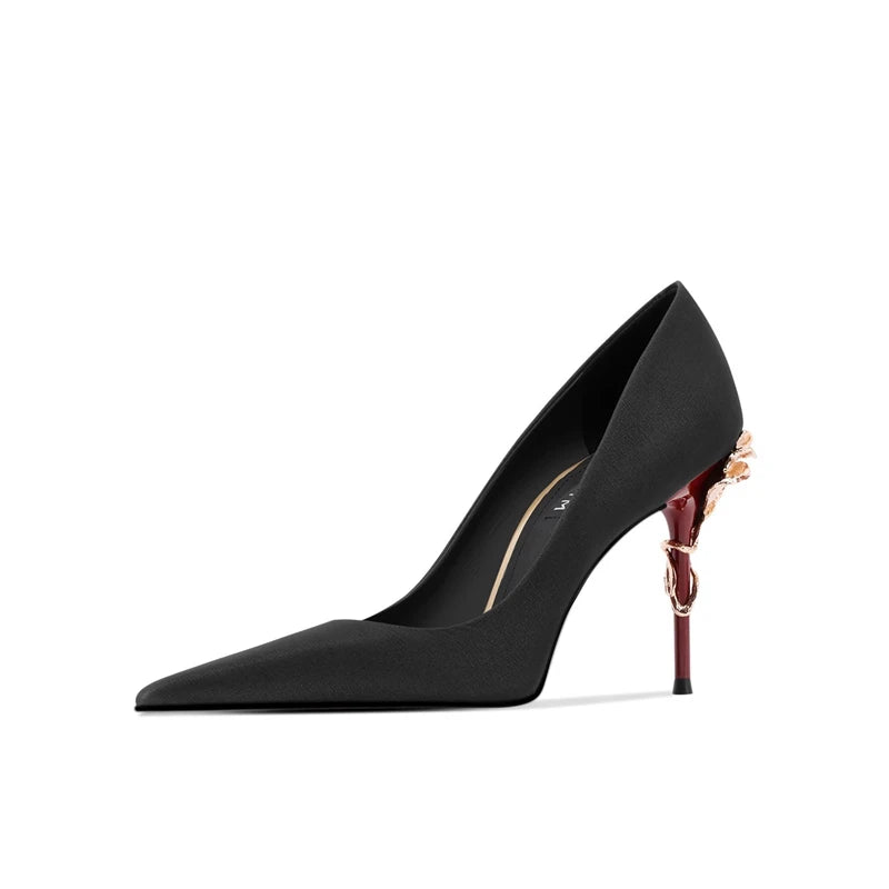 Women's Pointed Toe High Heel Dress Pumps – Elegant Autumn Stiletto Shoes for Weddings