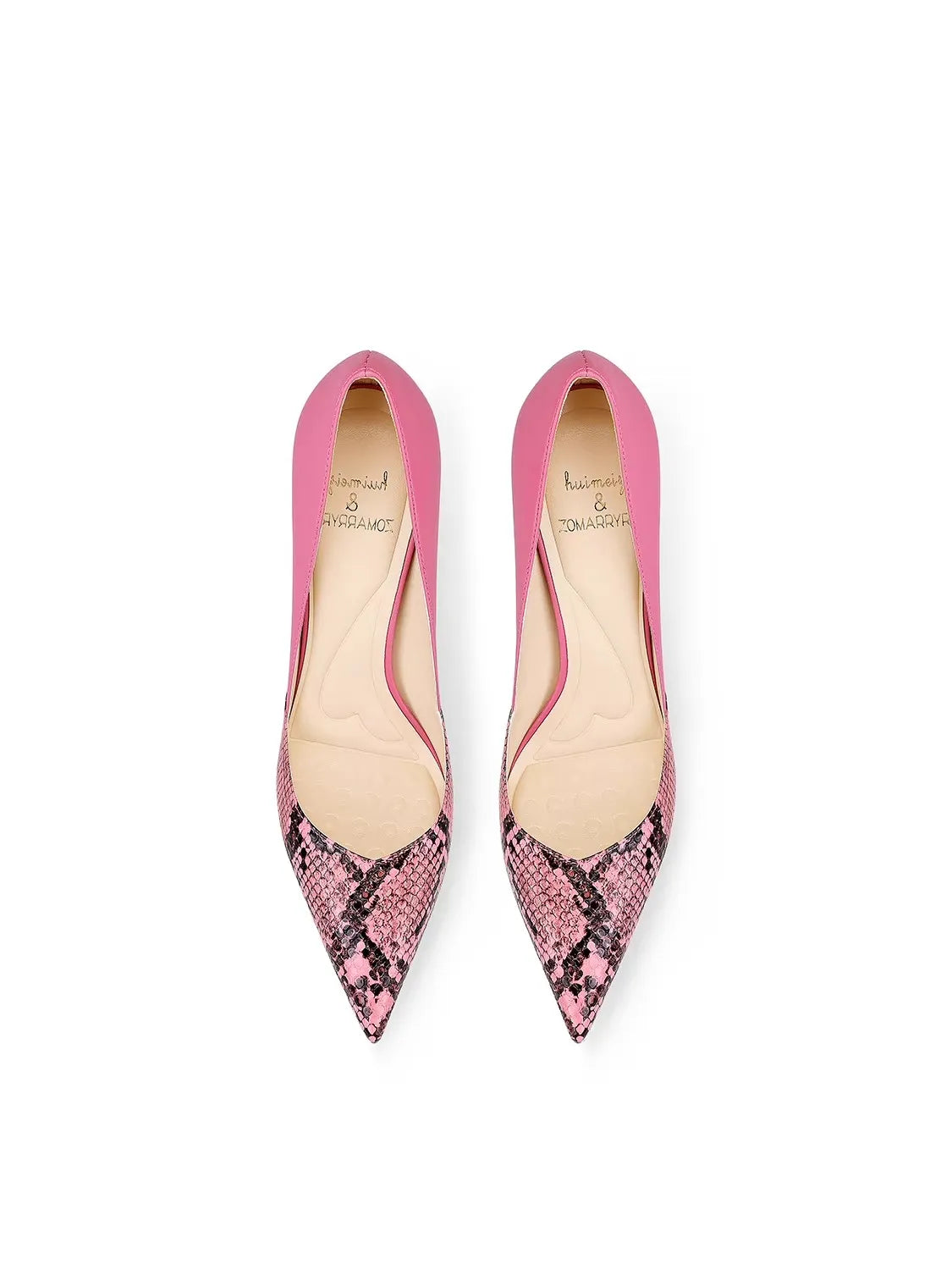 Women's Print Leather High Heel Pumps – Elegant Pointed-Toe Dress Shoes
