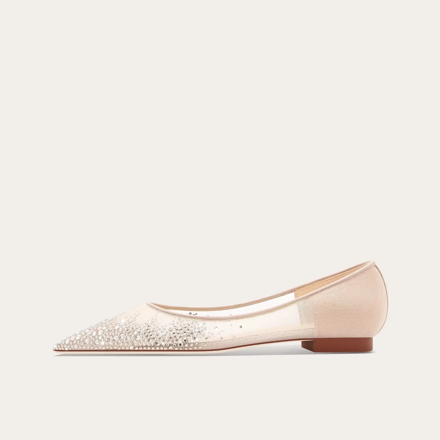 Women's Pointed-Toe Mesh Rhinestone Wedding Shoes – Elegant Spring Summer Heels