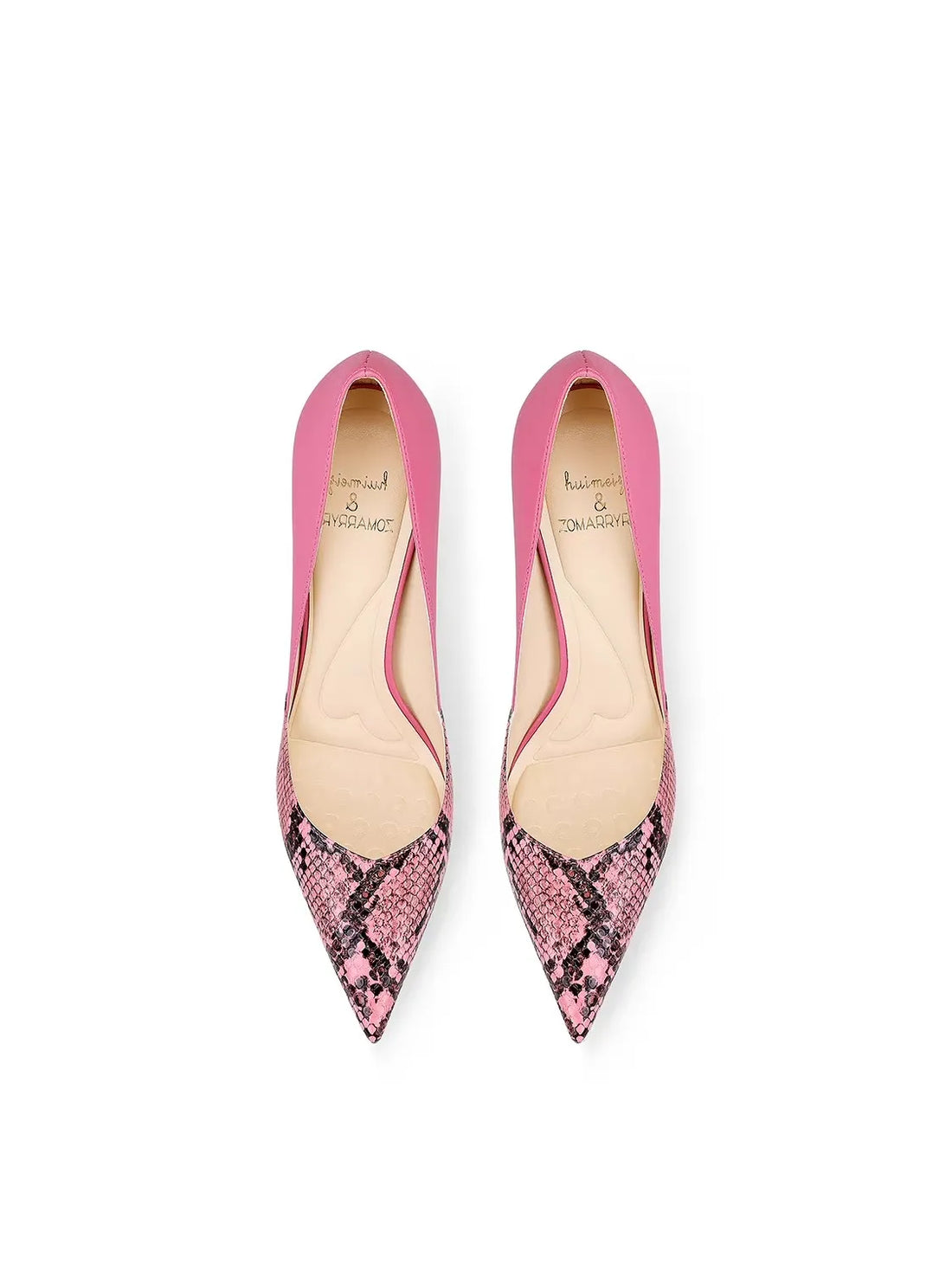 Women's Print Leather High Heel Pumps – Elegant Pointed-Toe Dress Shoes