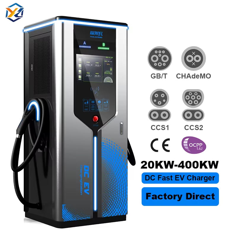 Modern Commercial DC Fast EV Charging Station CCS & GBT Compatible