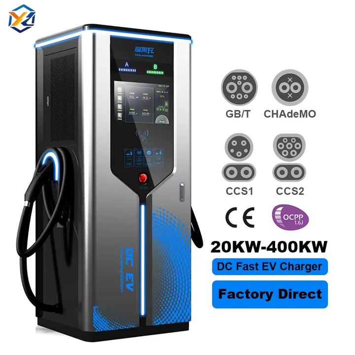 Modern Commercial DC Fast EV Charging Station CCS & GBT Compatible