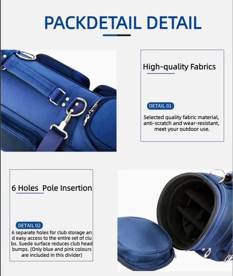 Modern Multifunctional Golf Stand Bag Waterproof Large Capacity 