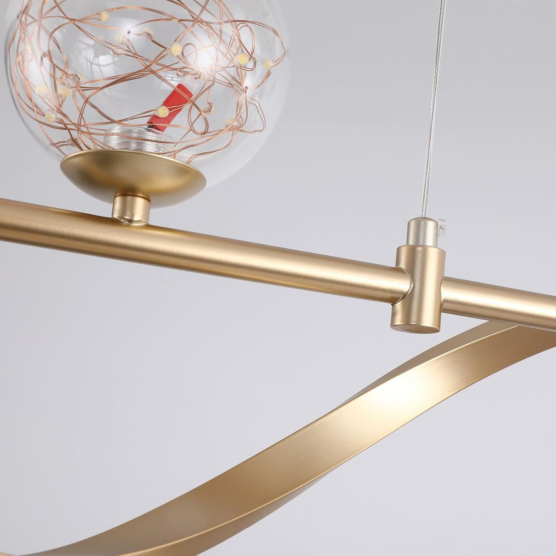 Kitchen Island Light with Glass Globes, 51.2" Gold Chandelier Pendant 