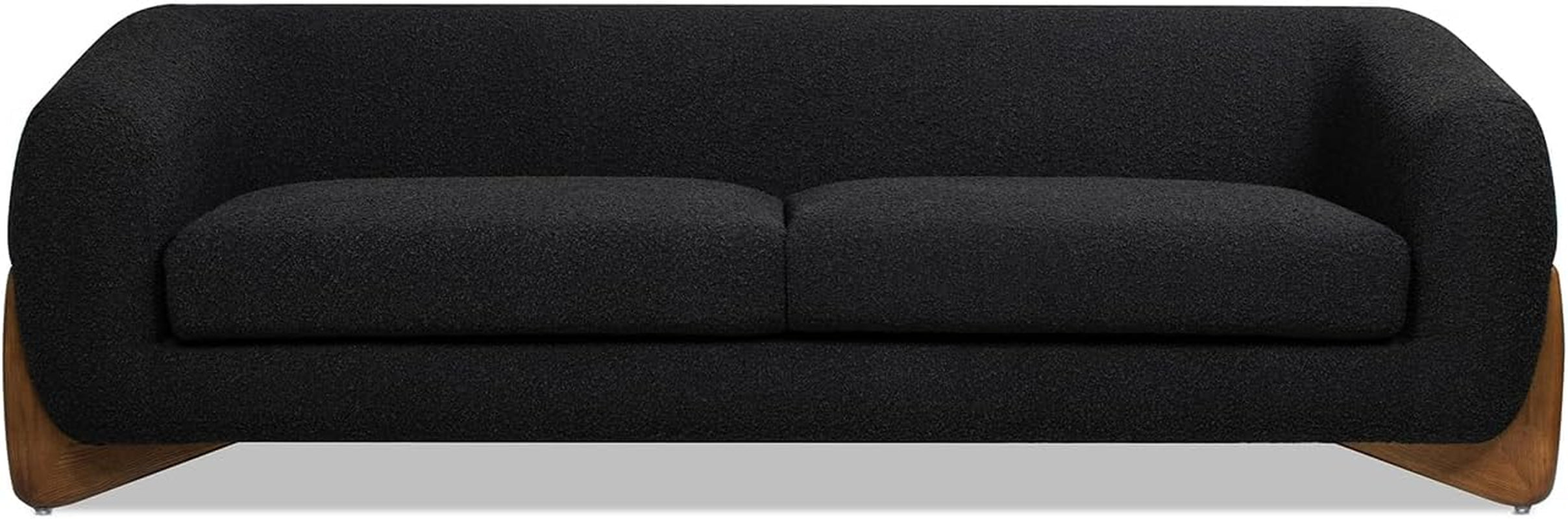 Modern Sofas Couches - Upholstered Luxury Sofa with Low Back and Curved Design 3 Seater 