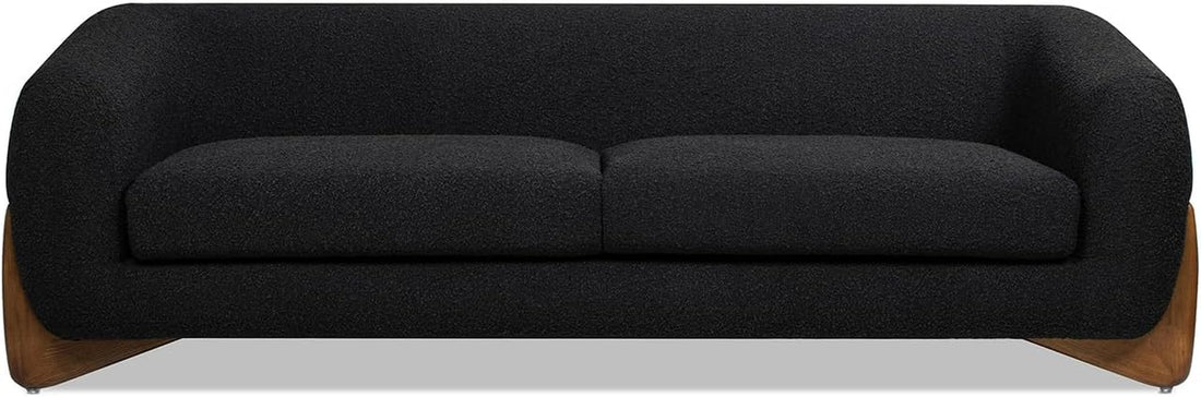 Modern Sofas Couches - Upholstered Luxury Sofa with Low Back and Curved Design 3 Seater 