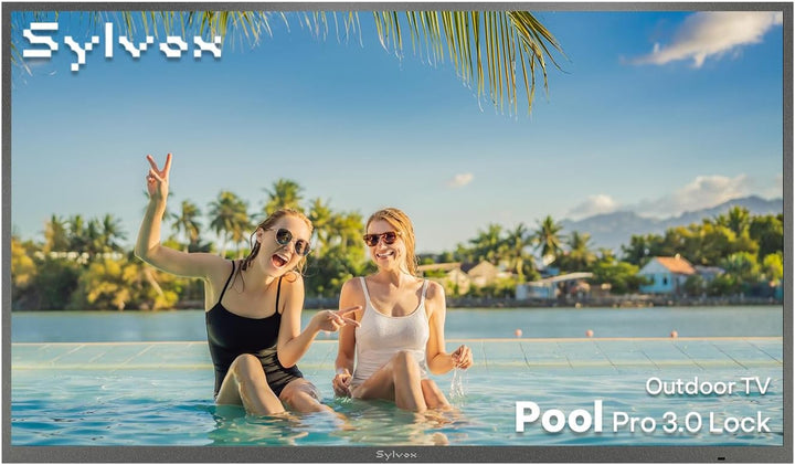 75" Outdoor TV, IP56 Weatherproof Smart Outdoor TV with Google TV, 2×12W Speakers, AI Wallpaper, Anti-Theft Lock Interface, 2000-Nit Full-Sun Brightness, Pool Pro 3.0 Lock Series (2026)