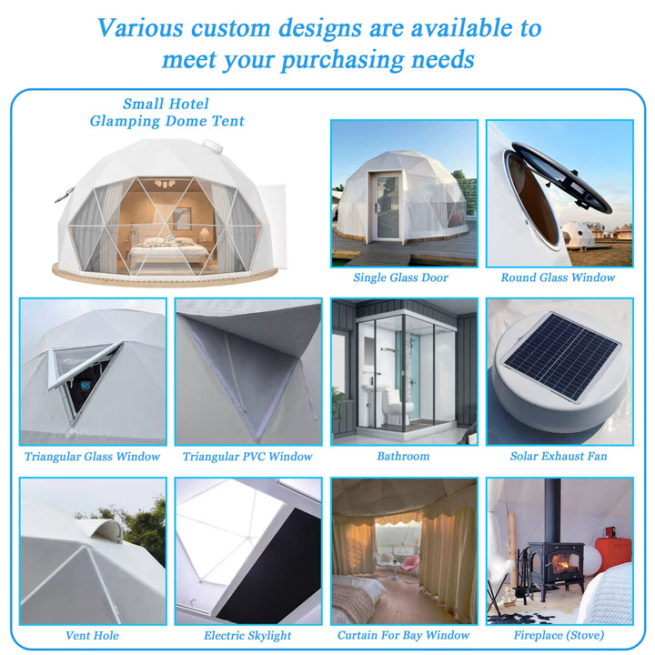 Luxury Resort Hotel House Winter Glamping Geodesic Igloo Dome Tent 6M with Clear Skylight