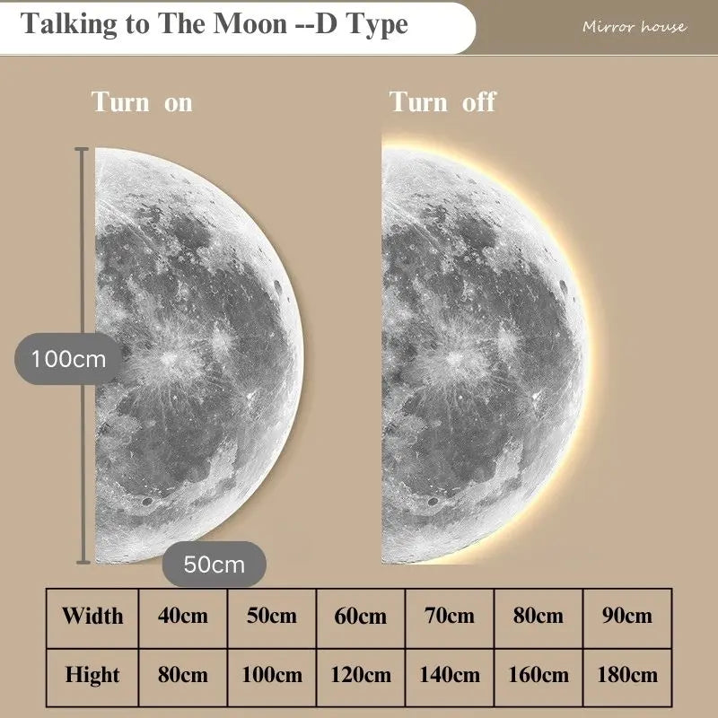 Remote Control Dimming Wall Painting Lamp Creative LED Moon Painting Lights