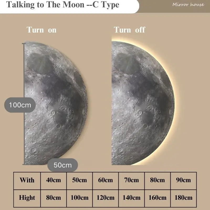 Remote Control Dimming Wall Painting Lamp Creative LED Moon Painting Lights