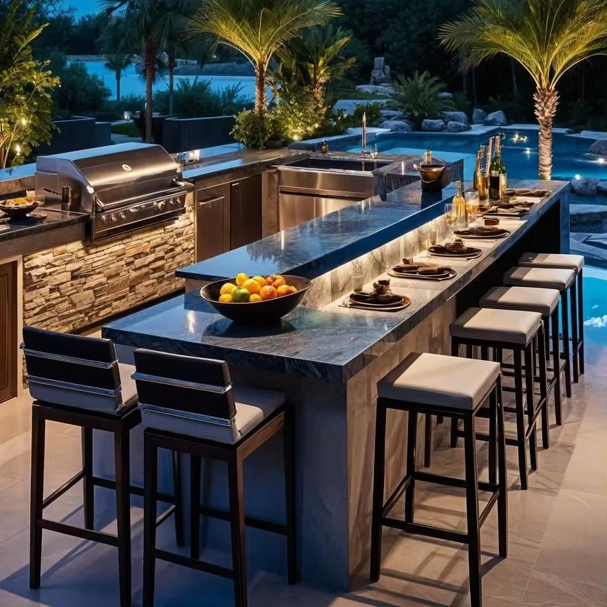 Modern High-End Modern Outdoor Kitchen for BBQ 