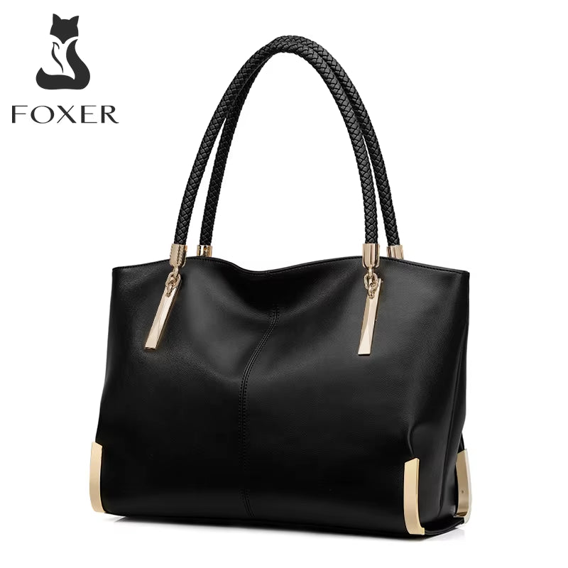 Brand Stylish Women Cowhide Leather Handbag Female Shoulder Bag Designer Luxury Lady Large Capacity Zipper Top-Handle Bags