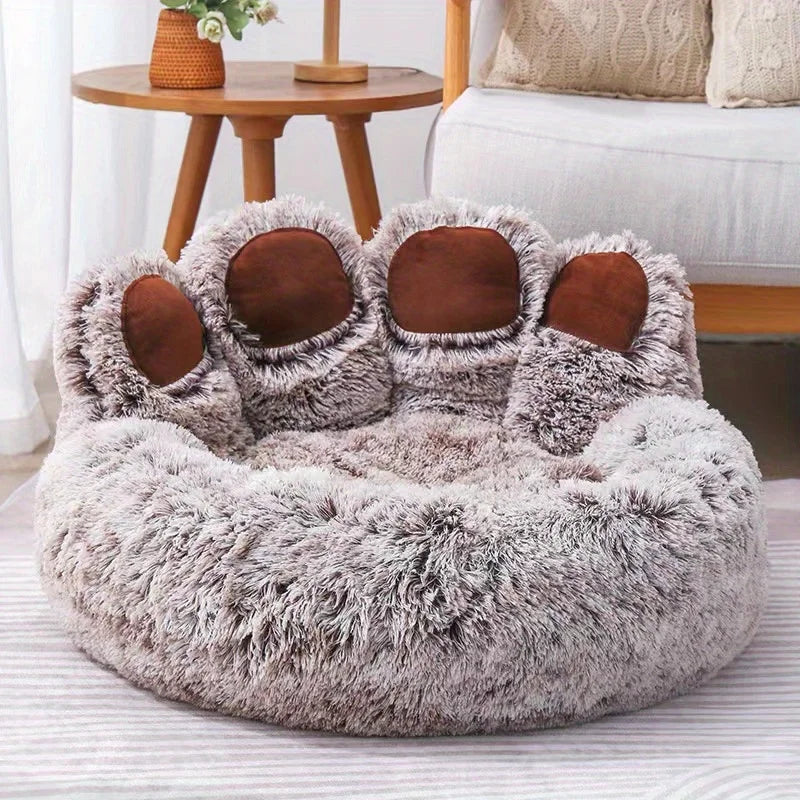 Fusion new Dog Bed Cat Pet Sofa Cute Bear Paw Shape Comfortable Cozy Pet Sleeping Beds for Small Medium Large Soft Fluffy Cushion Dog Bed