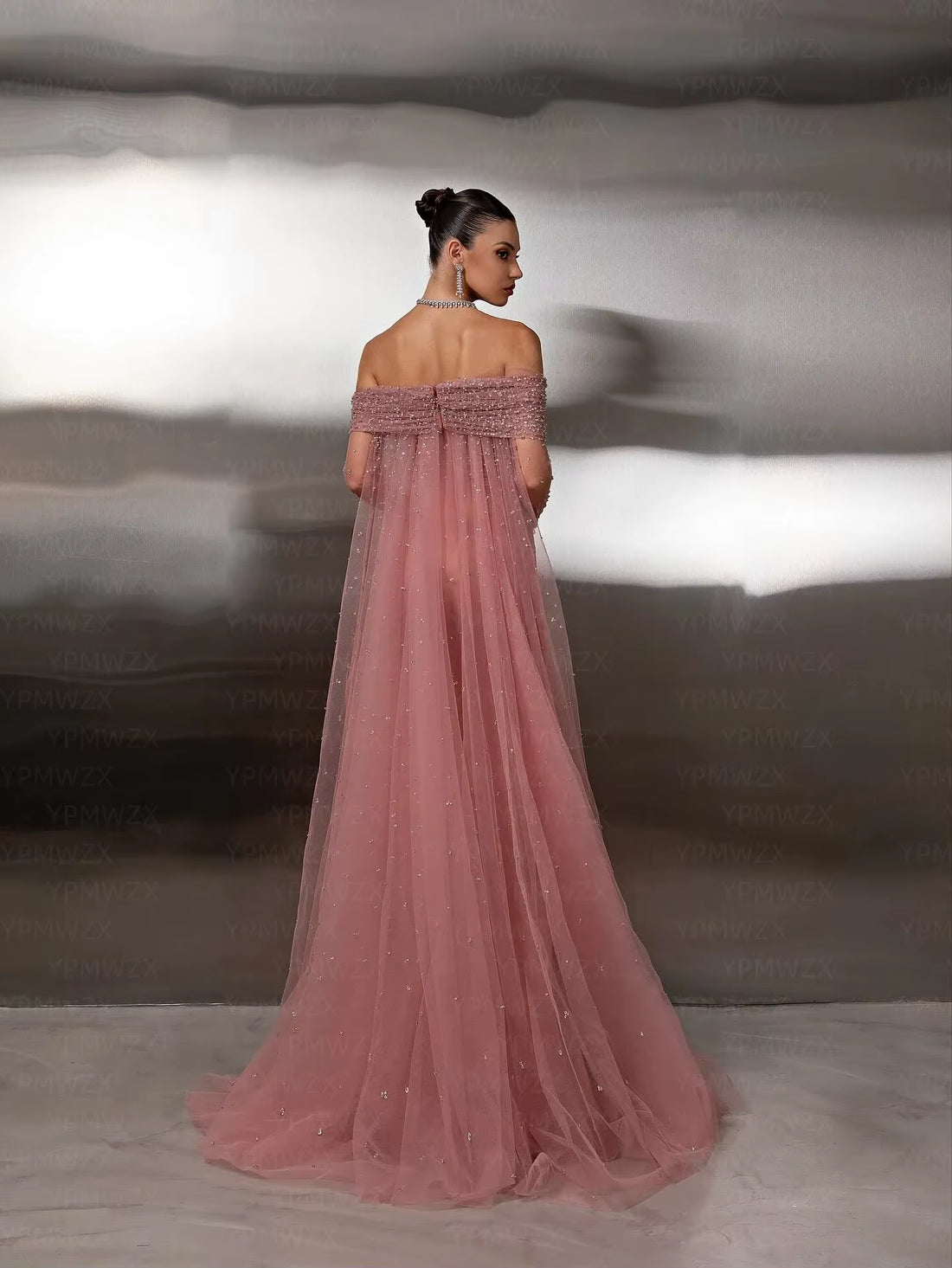New Women Floor Length Fold Lace Sequin Wedding Party Gown