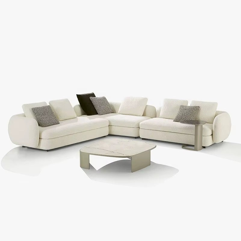 Modern Lobby Sofa Fabric Curved Italian Sectional Sofa